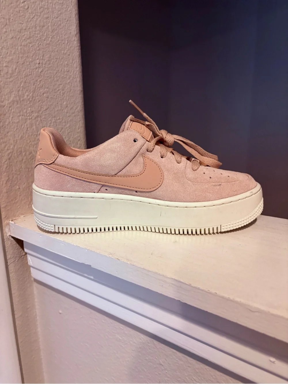 Nike Air Force 1 Sage Low 'Particle Beige' Pink AR5339-201 Womens Size 6.5